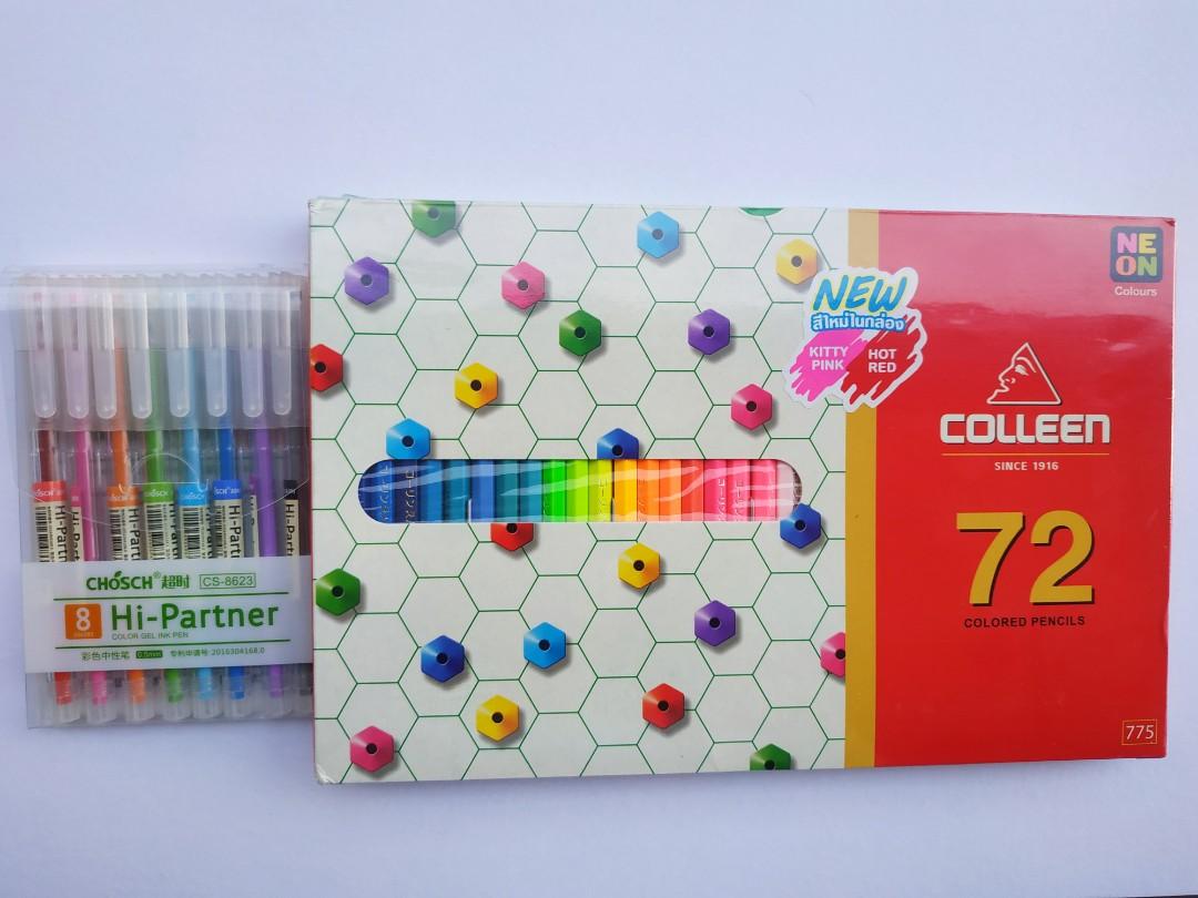 Colleen 72 Neon Colored Pencils Adult 