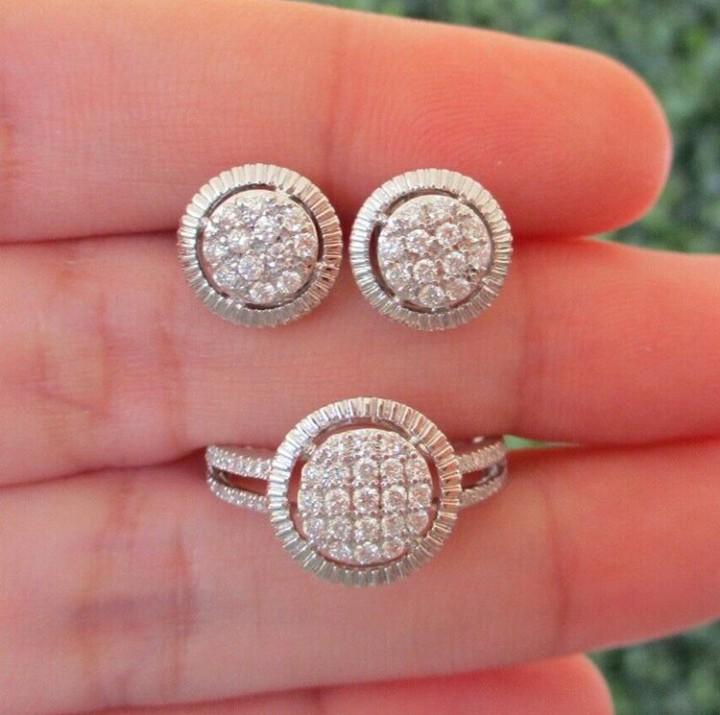 Diamond Earrings and Ring Set