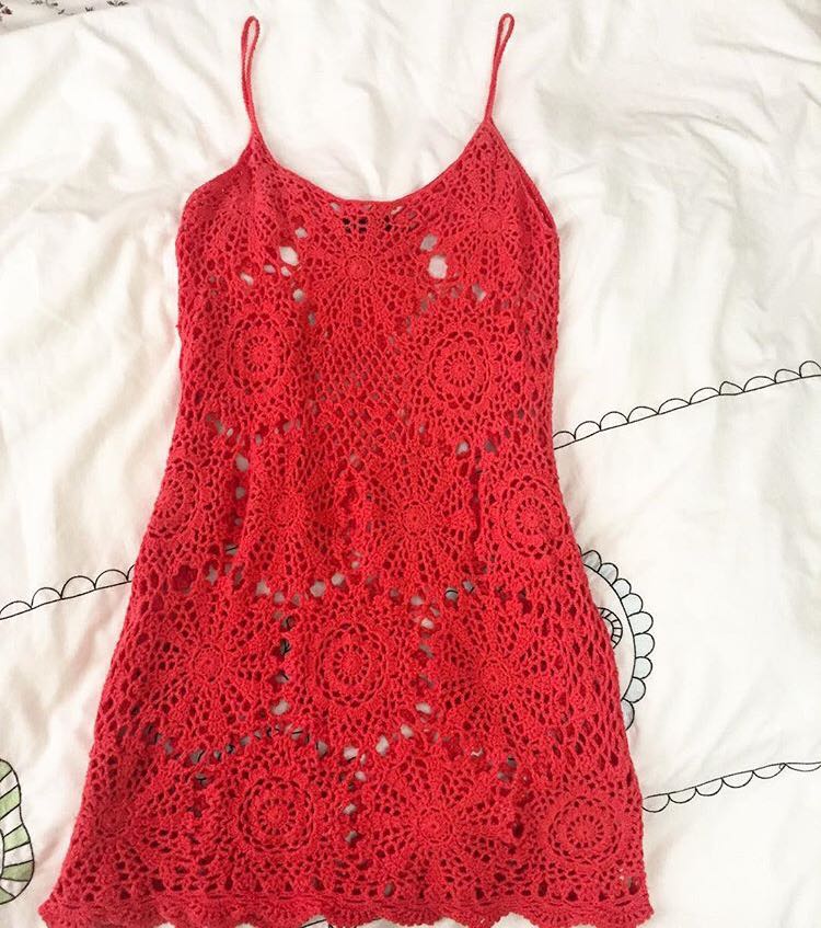 Dotti crochet red dress Women s Fashion Dresses Sets Dresses on Carousell