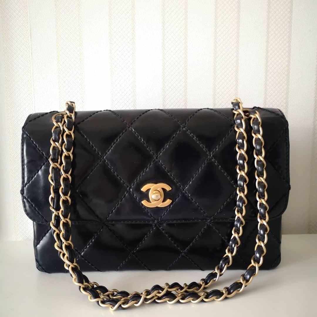 chanel double sling bag
