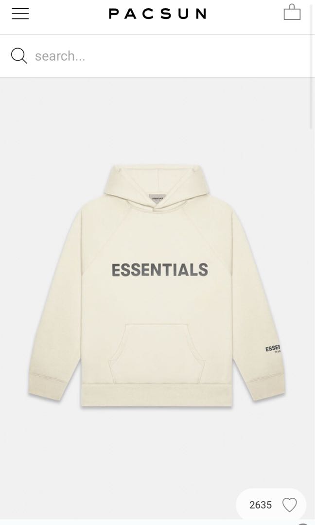 essentials cream hoodie