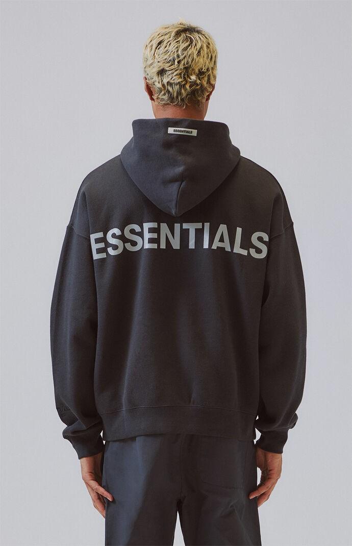 FOG Essentials Black hoodie reflective S, Men's Fashion, Tops