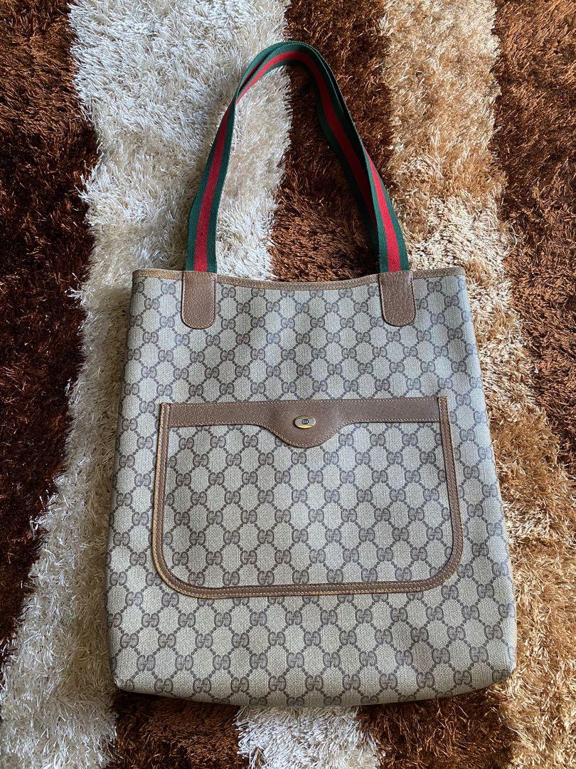 gucci brown monogram tote bag