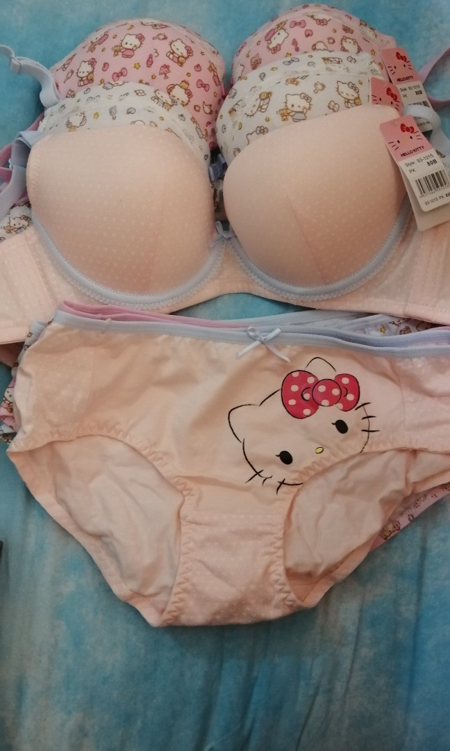 Hello kitty underwear and bra set good quality size 80b new, Women's  Fashion, New Undergarments & Loungewear on Carousell