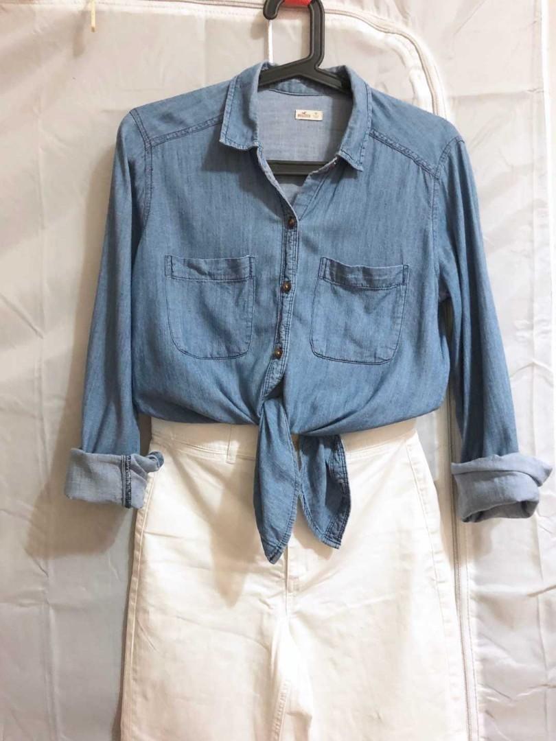 a&f denim shirt