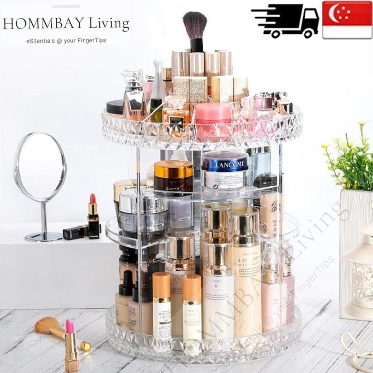 Hommbay Warehouse Clearance Rotating Makeup Make Up Acrylic Clear Transparent Lipstick Cosmetic Brush Brushes Jewellery Jewelry Earrings Bracelets Rings Organiser Organizer Drawer Storage Box Holder Health Beauty Makeup On Carousell