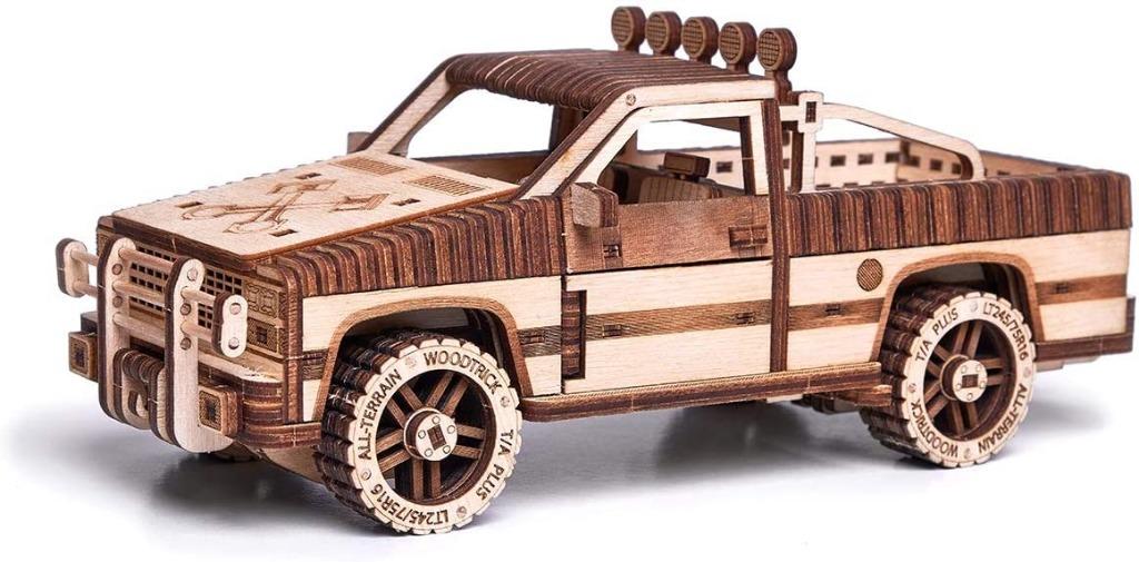  Wood Trick Pickup Toy Truck Model Kit for Adults and Kids -  Very Detailed Car Construction - 8x3″ - 3D Wooden Puzzles for Adults and  Kids to Build : Toys & Games