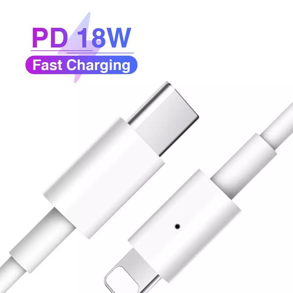 iPhone Lightning Cable (Category: Chargers & Cables) located in Singapore. Submitted by spy21 (Listing ID 1017436303, Image 1). Description: Fast charging 18w PD usb c to lighting cable U need to own a PD charger to use this cable .