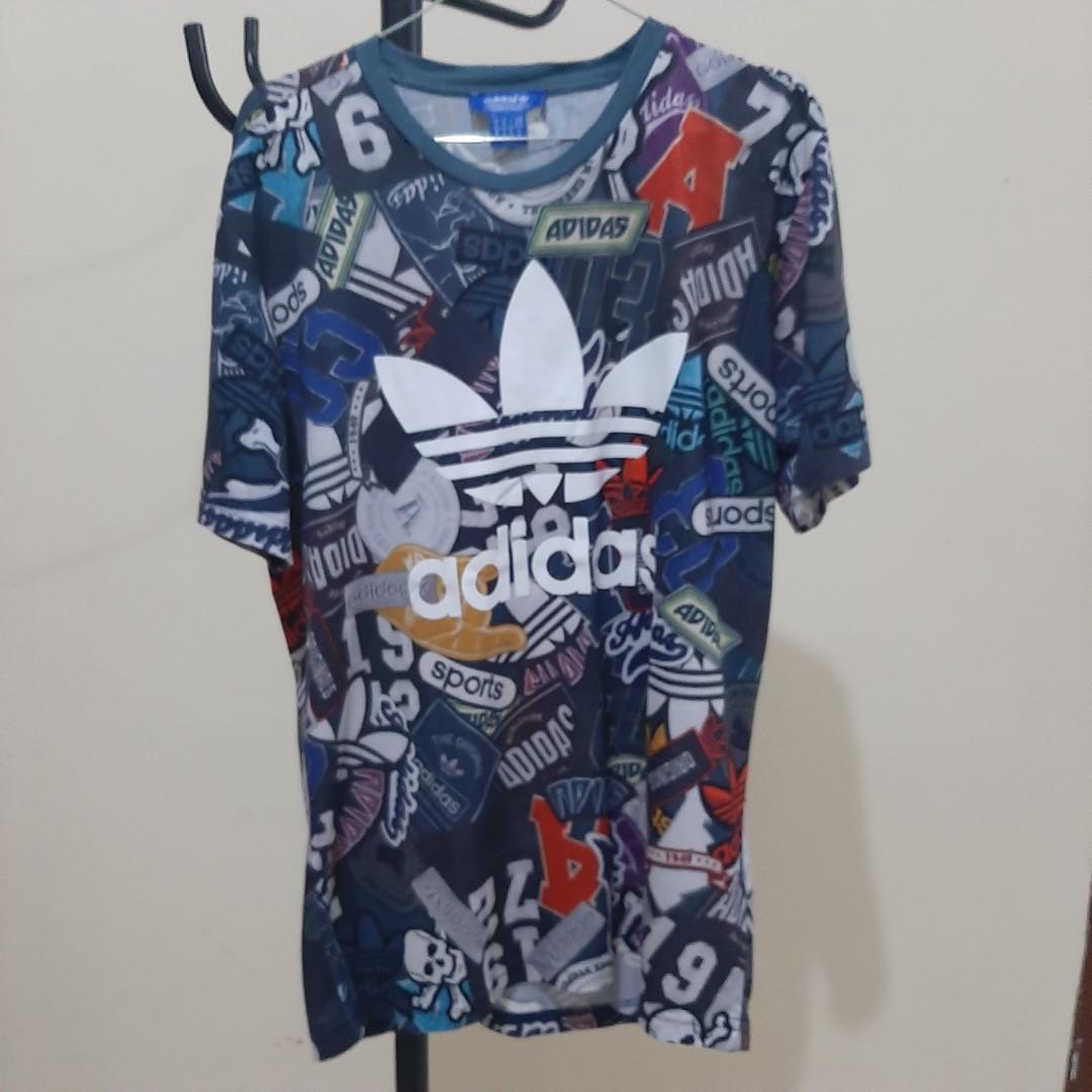 Kaos Adidas Originals All Over Print Tee Fesyen Pria Pakaian