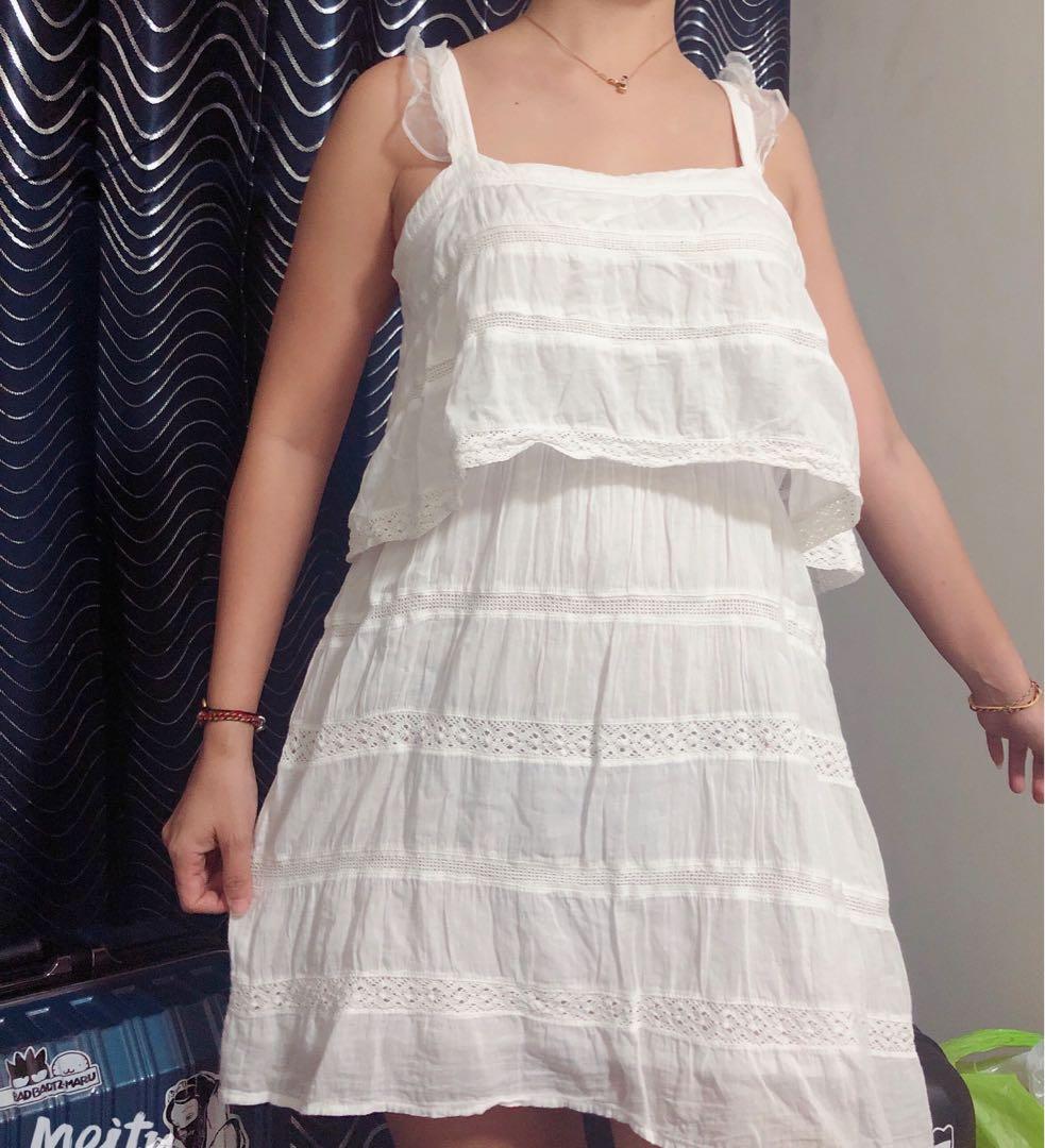 white layered dress