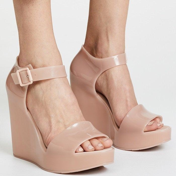 Free Shipping MELISSA Secondhand Mar Platform Beige Wedge