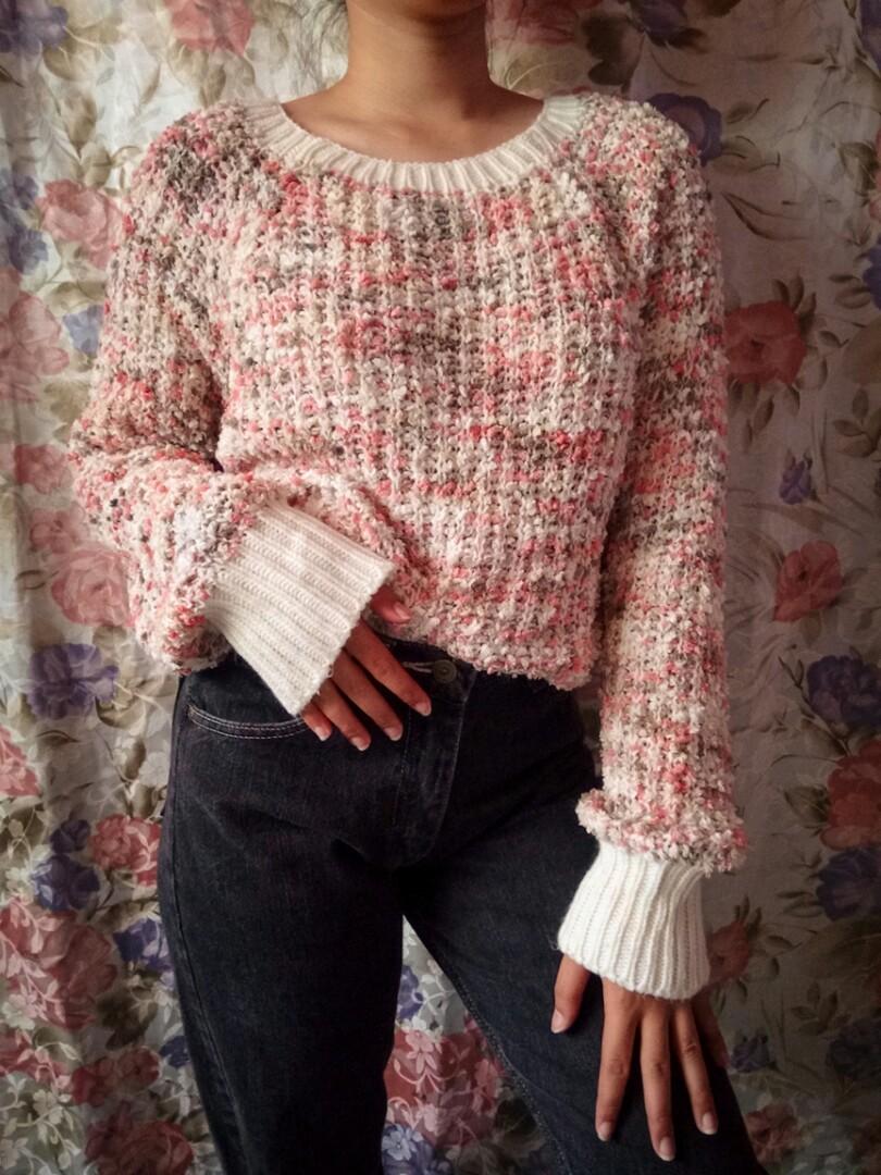 multi coloured crochet top