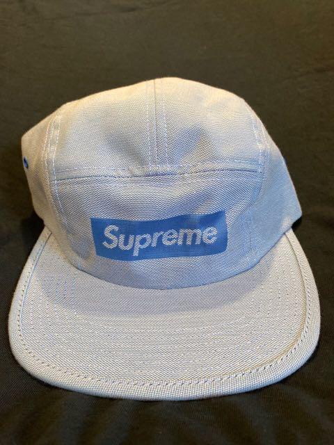 supreme jacquard box logo camp cap navy
