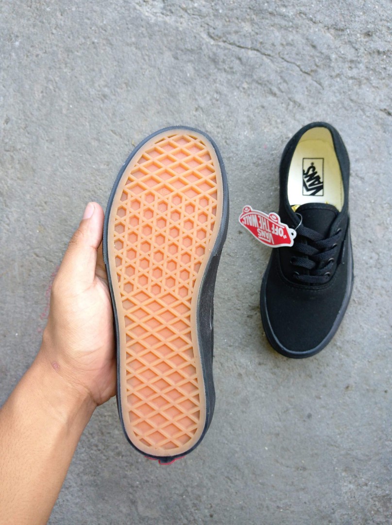 vans authentic plimsolls in triple black