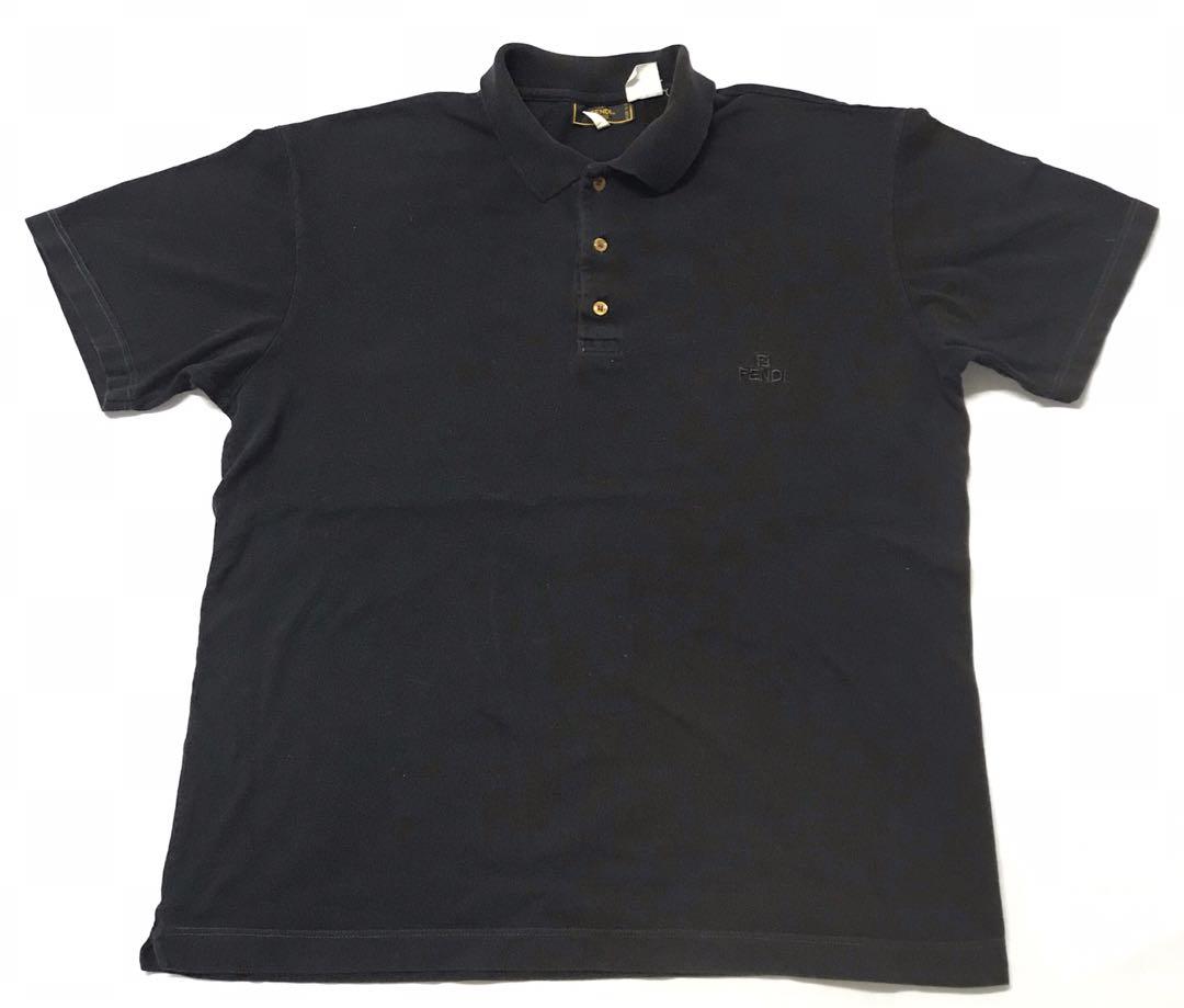 Vintage Fendi small embroidered logo polo tee