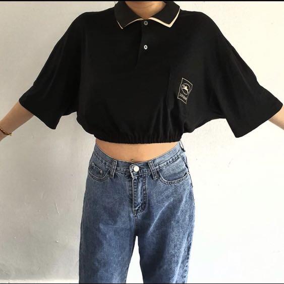 vintage cropped polo shirt