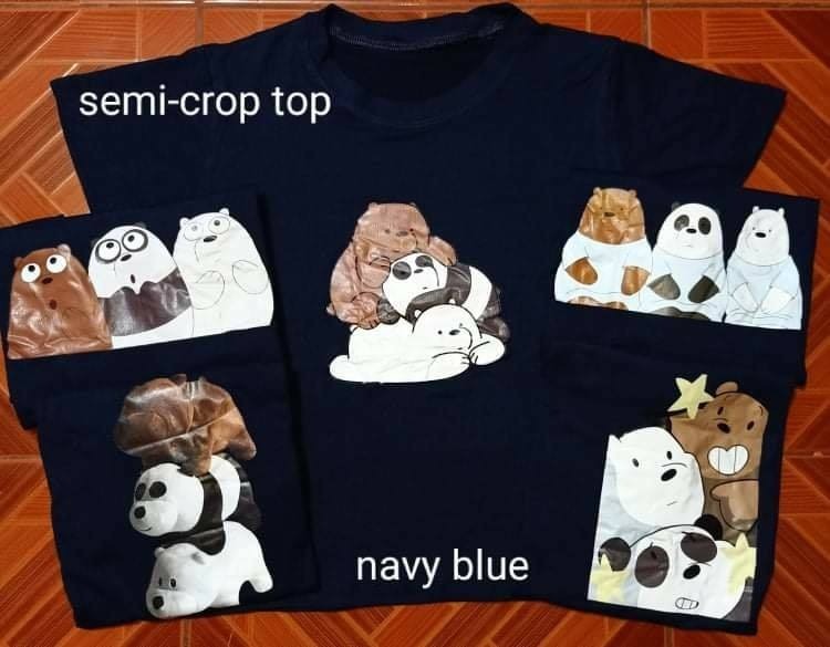 We Bare Bears Semi Crop Top Women S Fashion Clothes Tops On Carousell