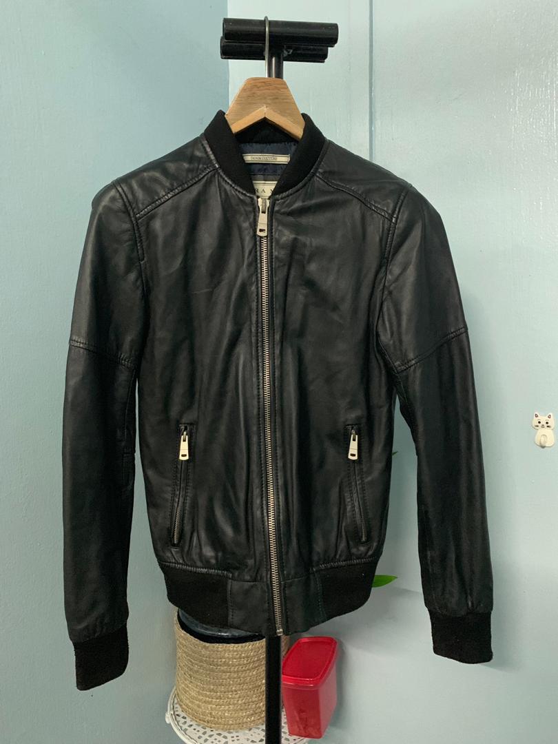 Zara Man Sheep Leather Jacket Men s Fashion Coats Jackets and