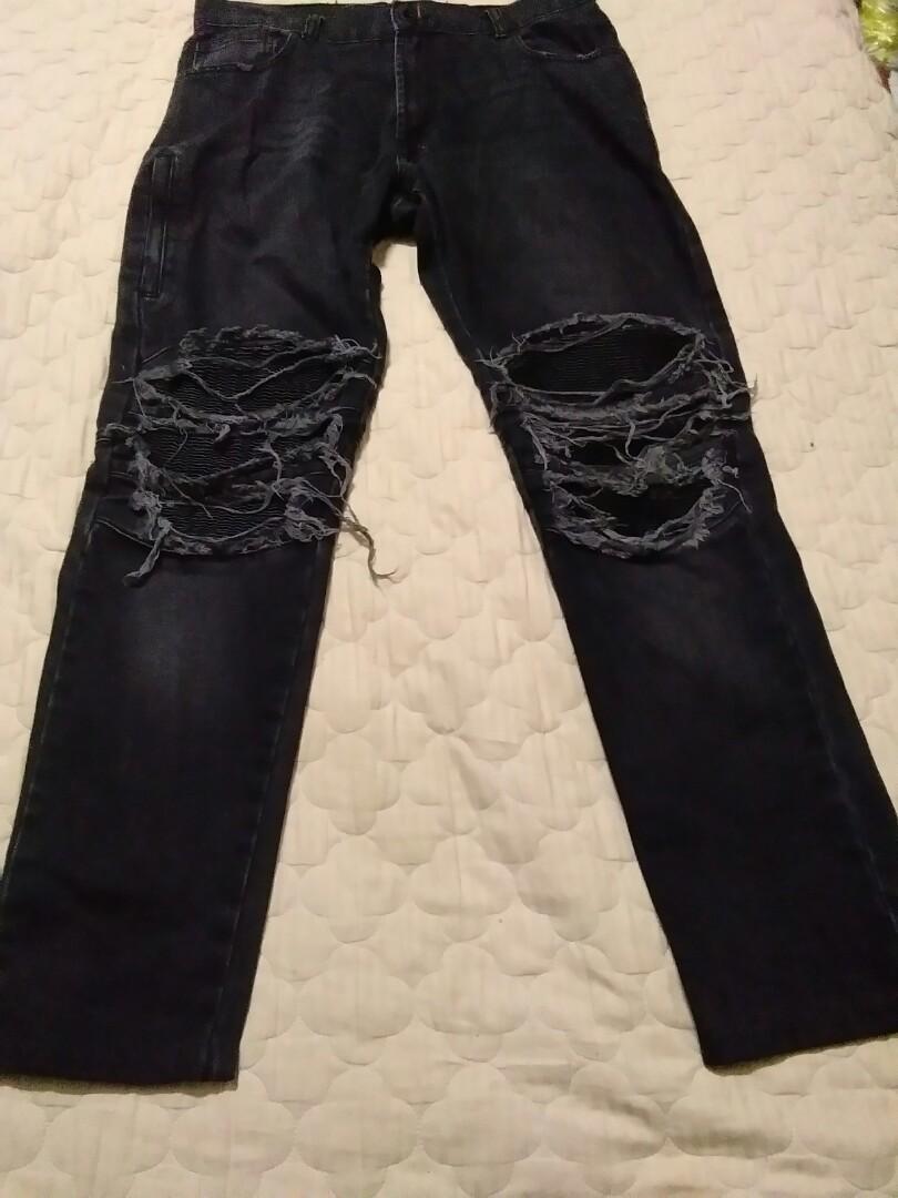 Ripped biker jeans zara discount