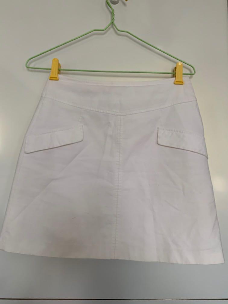 zara white mini skirt