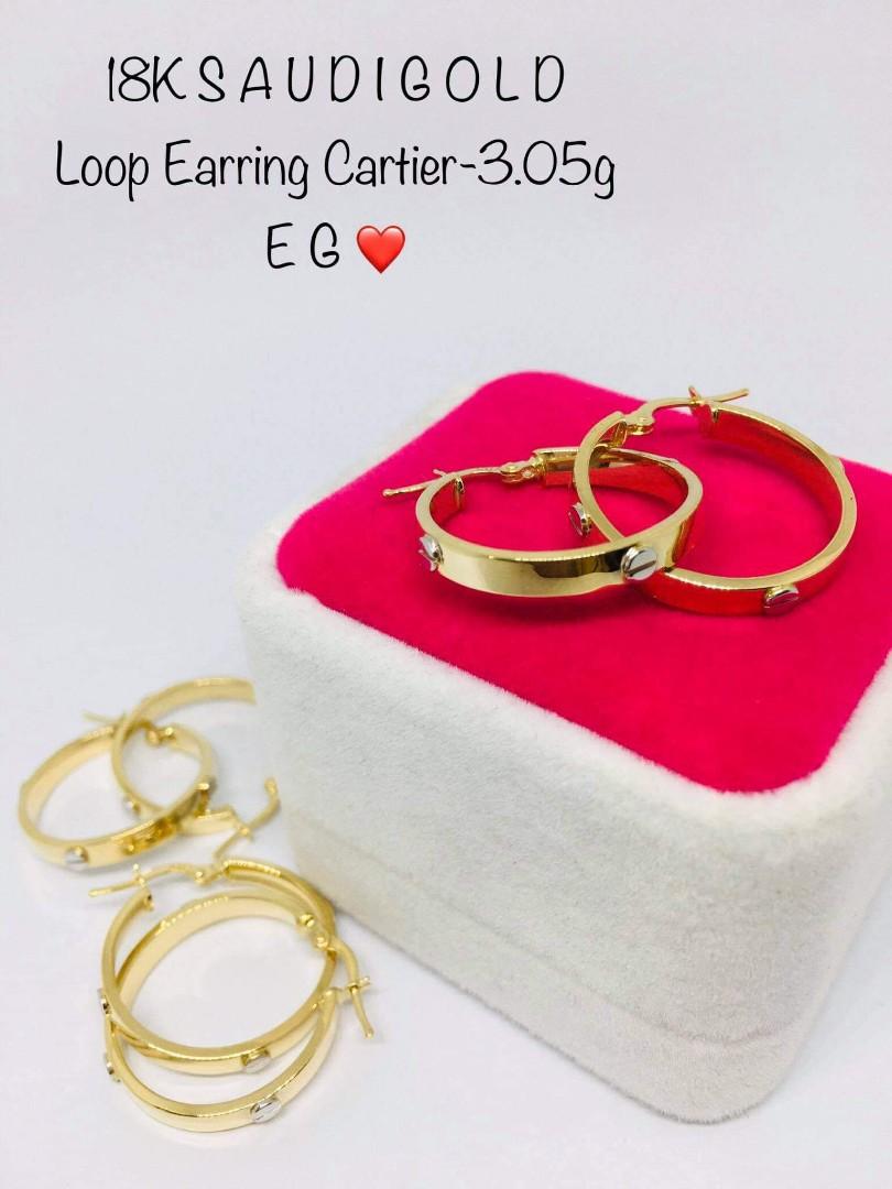 18K Saudi Gold Cartier Earrings VSPL 