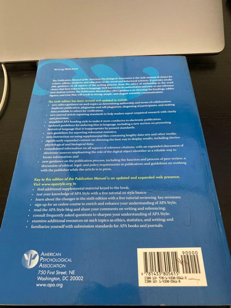 6th Edition Publication Manual Of The American Psychological