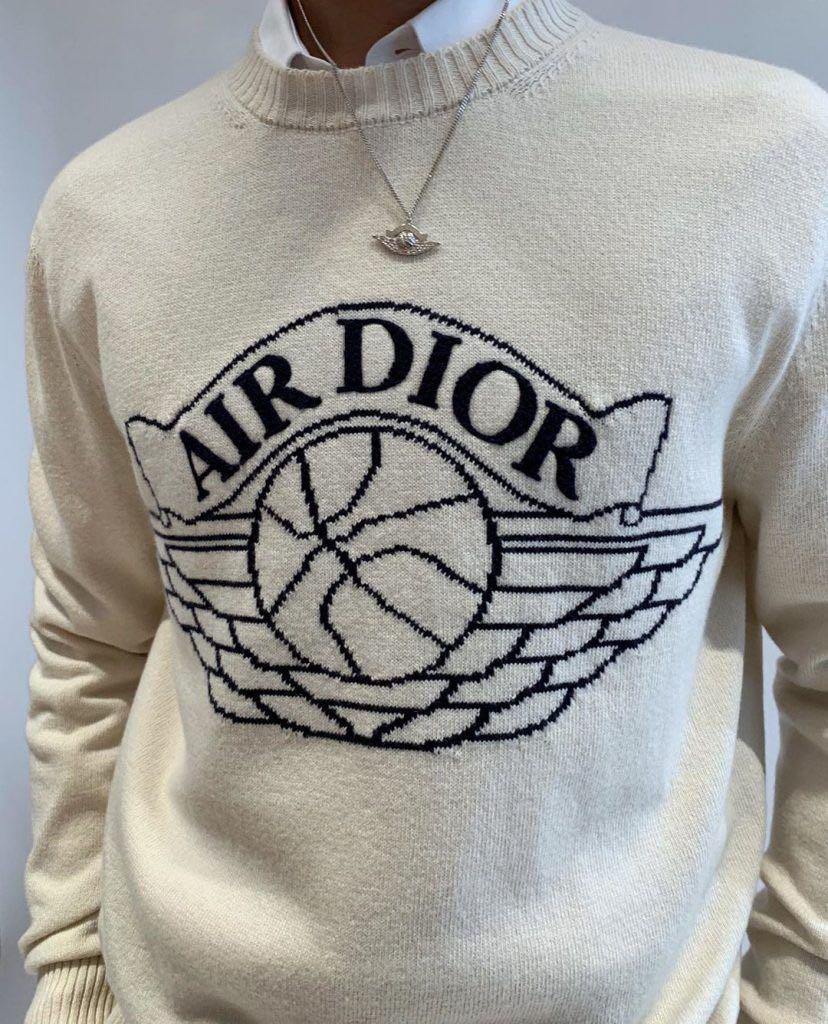 Dior  Sweaters  Air Dior Shirt Black Jordan Nike Big Check Sweater   Poshmark