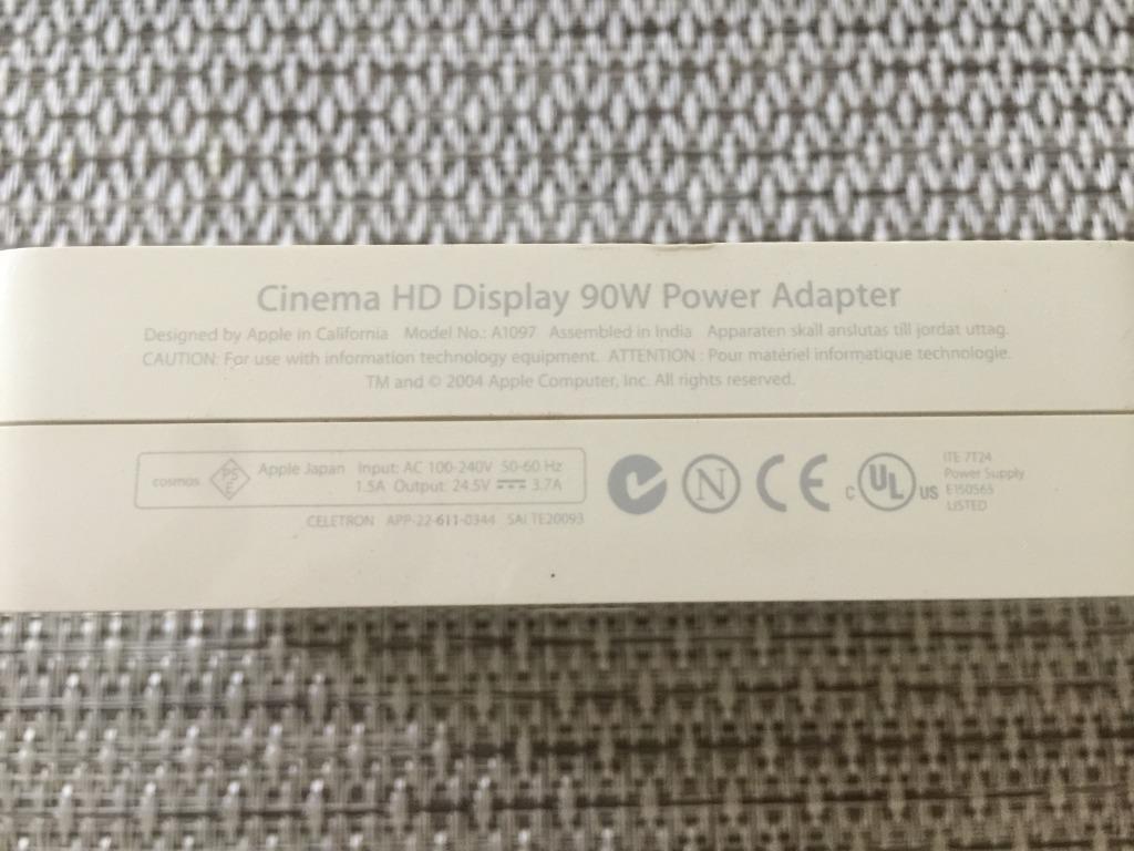 Cinema hd display new arrivals 90w power adapter