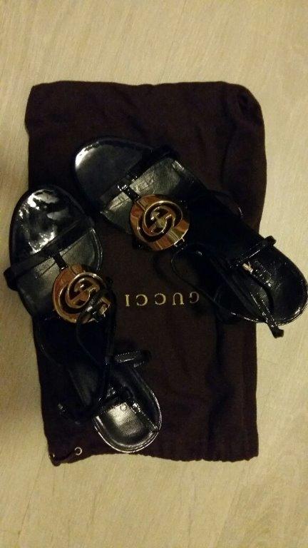 gucci black strappy heels