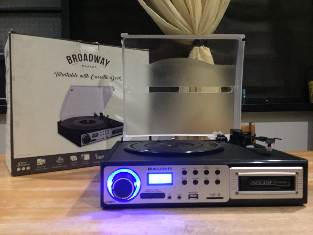 Bauhn Turntable with Cassette Deck, Audio, Portable Music Players on