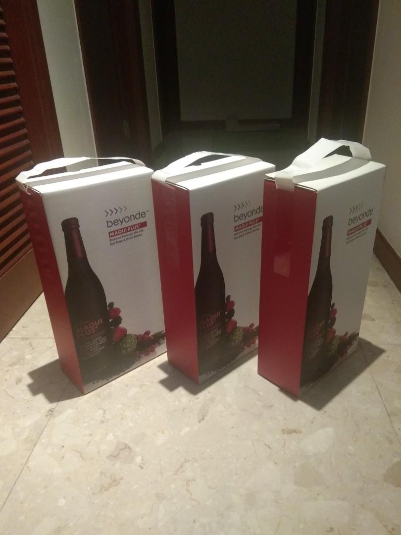 Beyonde Maqui plus + (Category: Health Food, Drinks & Tonics) located in Singapore. Submitted by sebastianng2299 (Listing ID 1019487578, Image 1). Description: Health supplement juice latest expiry: 10 May 2021 6 bottle bundle $455 (free delivery) 2 bottle $162 (self collection or delivery charge).