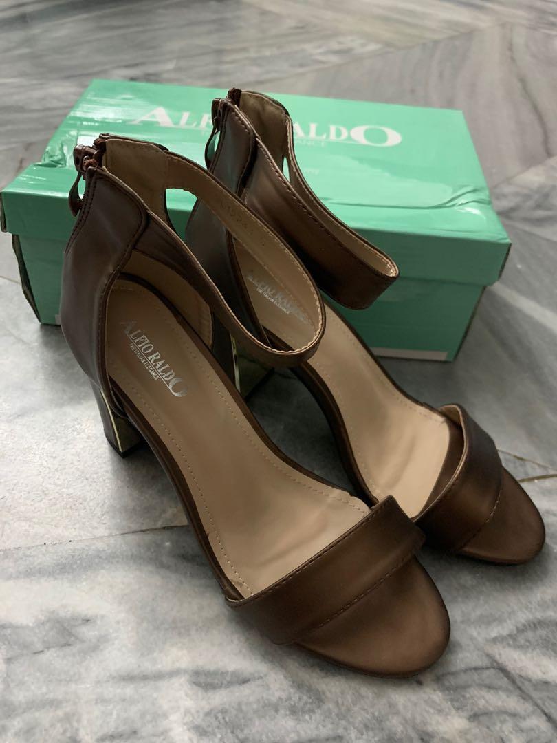 Ankle Strap Bronze Heels