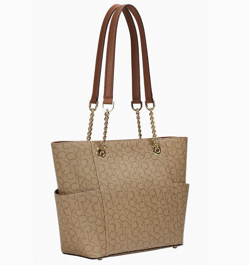 Calvin klein monogram chainlink on sale tote bag