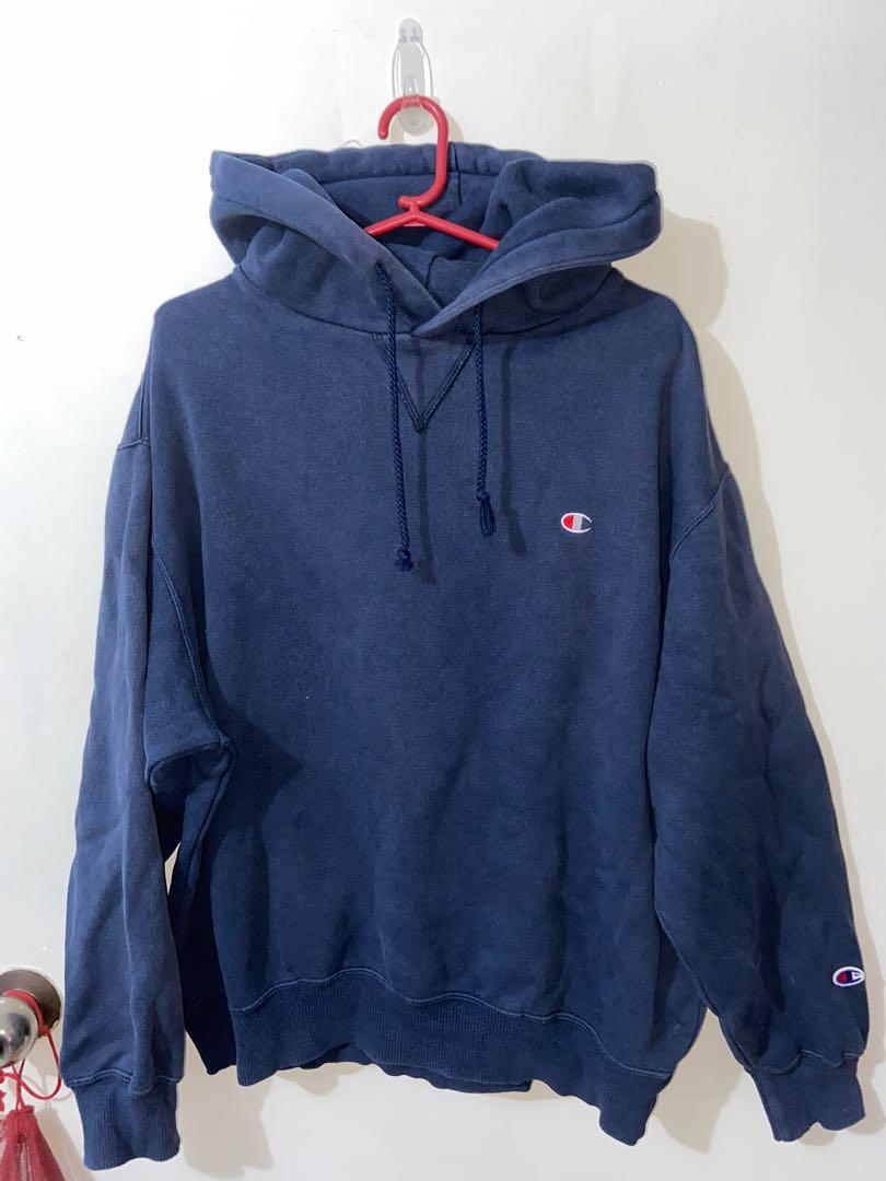Champion Hoodie blue Men s Fashion Coats Jackets and Outerwear