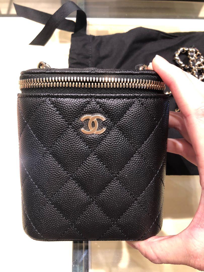 Chanel vanity case sale with classic chain