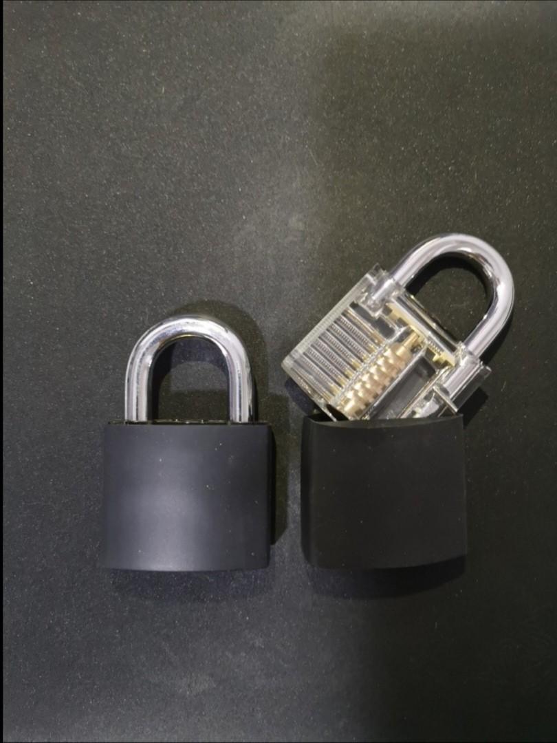 Clear lock pick training padlock, Everything Else on Carousell
