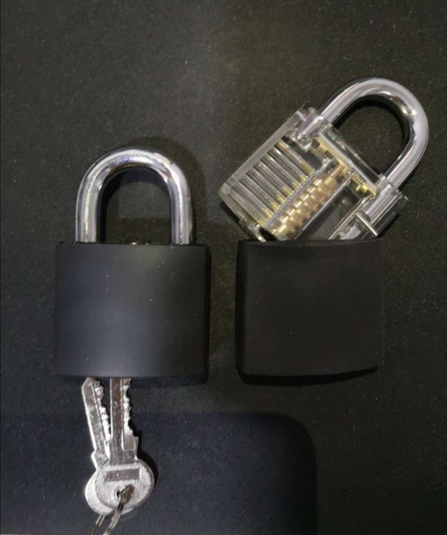 Clear lock pick training padlock, Everything Else on Carousell