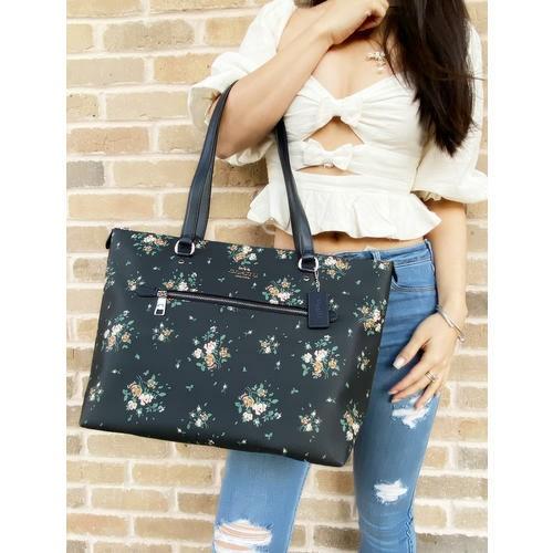Coach Gallery Tote with Rose Bouquet Print