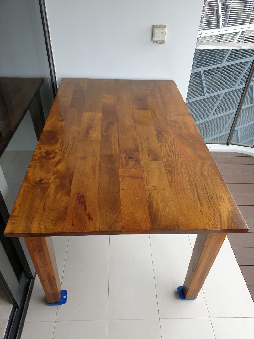 crate and barrel basque honey dining table