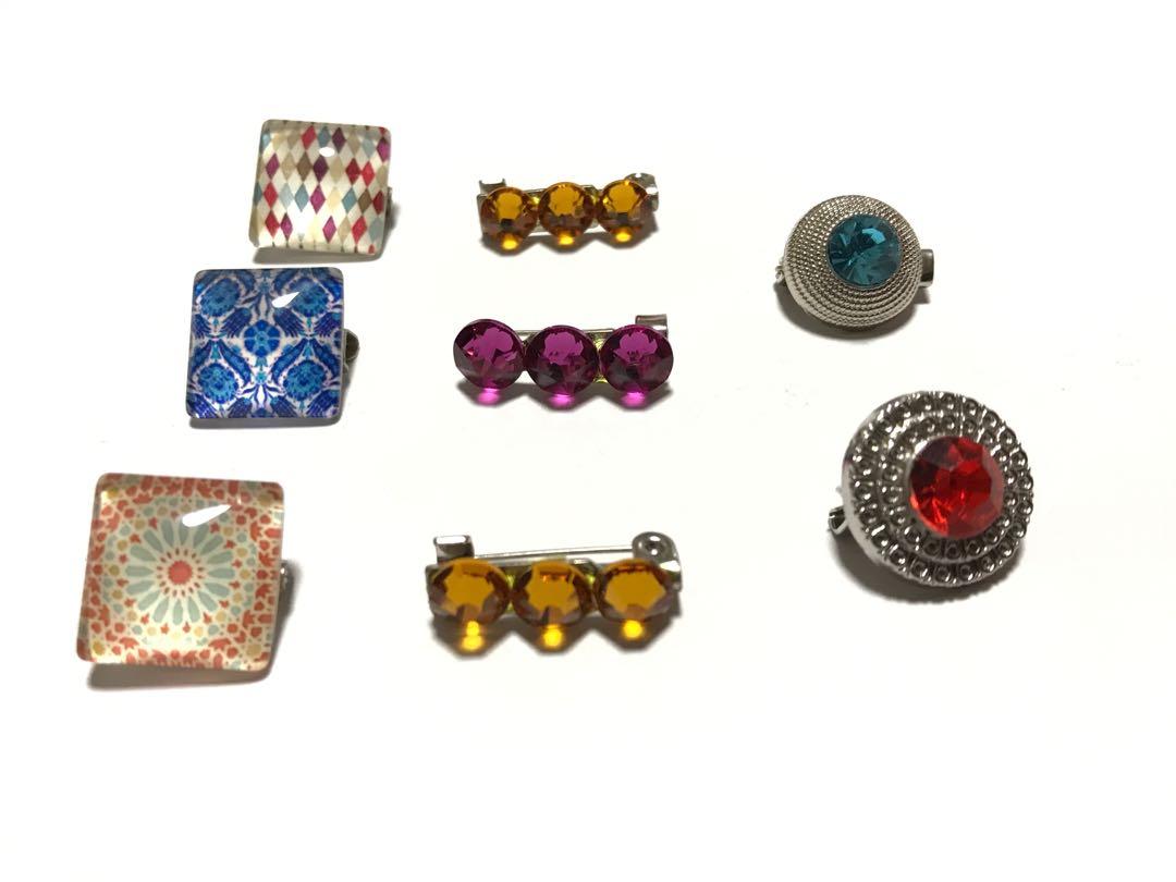 colourful brooches