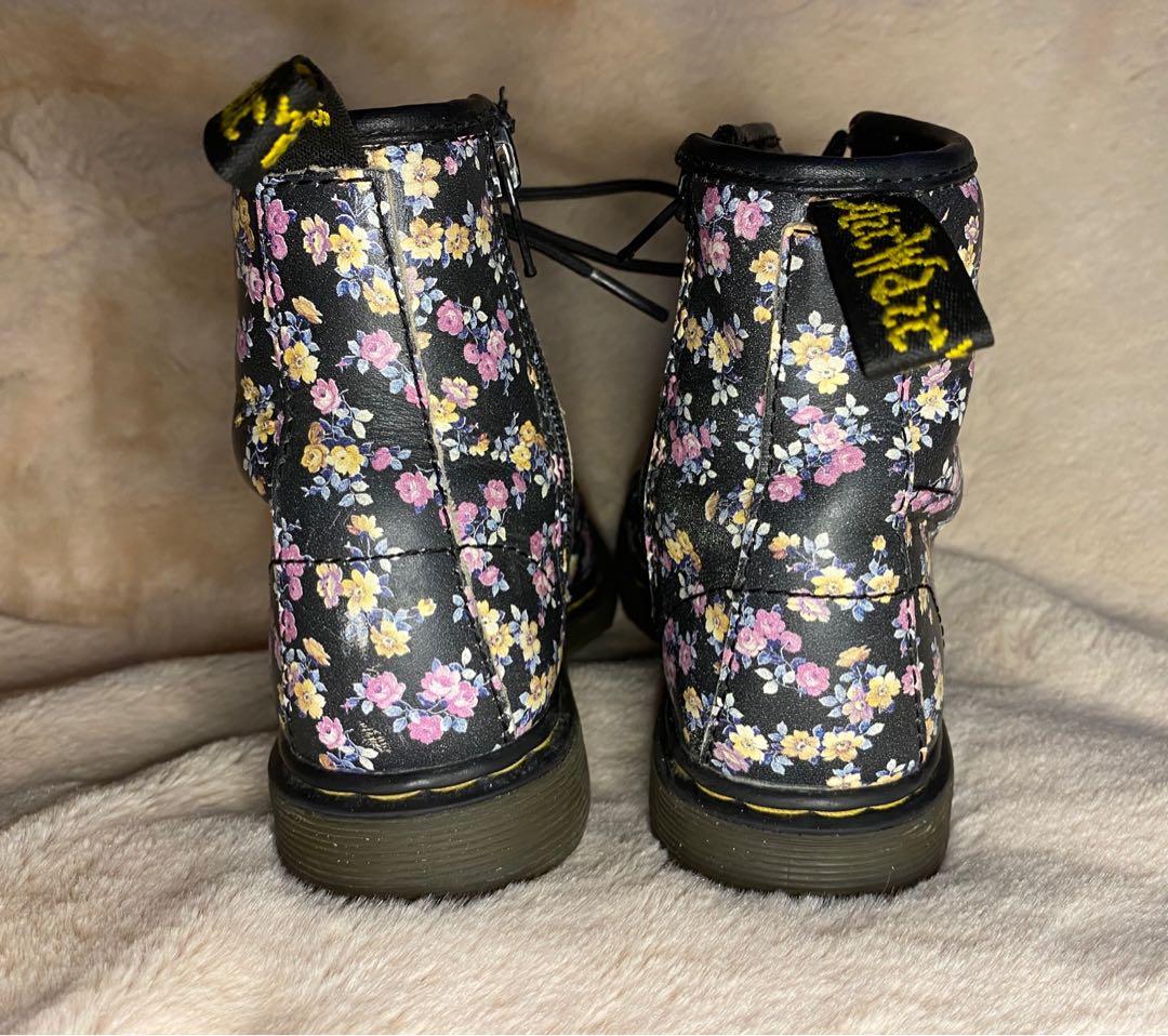 kids floral dr martens