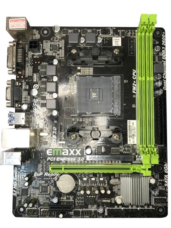 EMAXX EMXA70FM2+ICAFE, MOTHERBOARD, USED, Computers & Tech, Parts