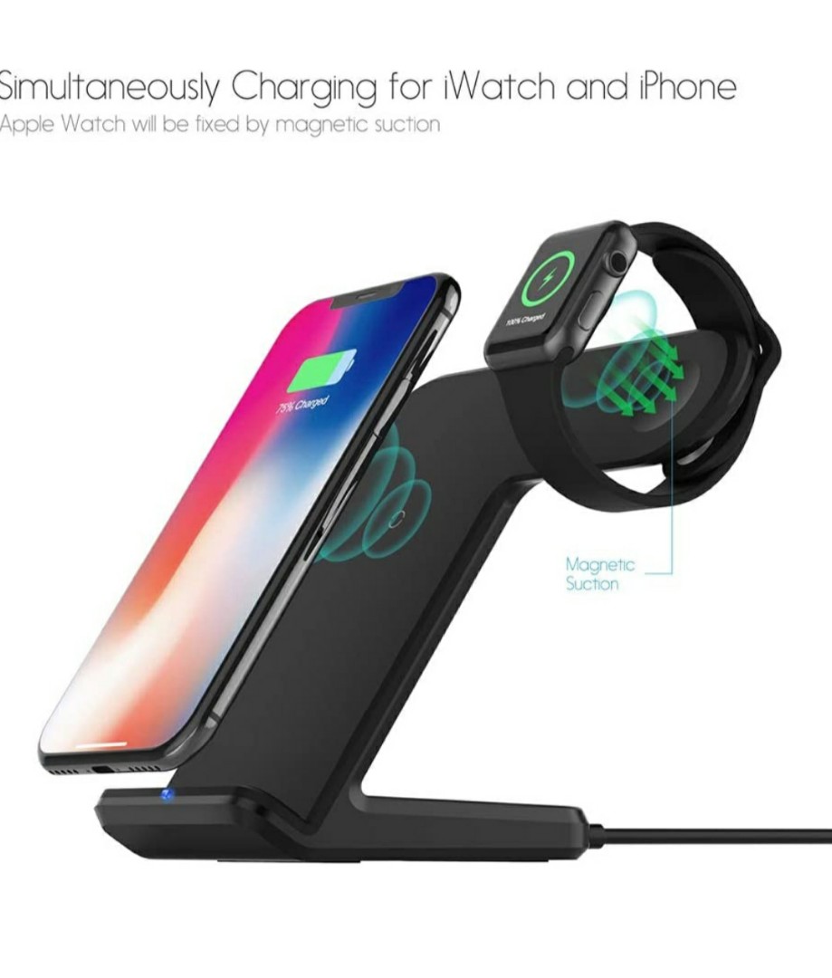FACEVER 2 in 1 Wireless Charger docking station