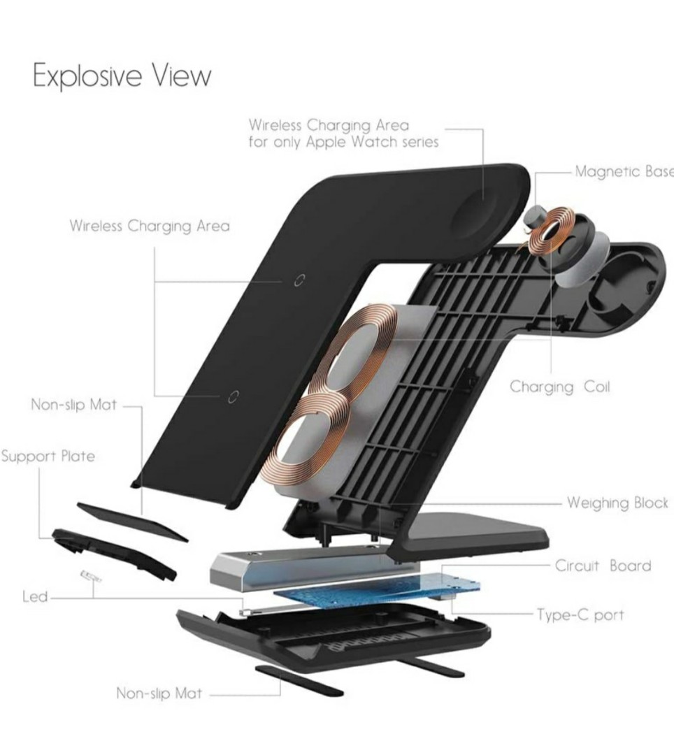 FACEVER 2 in 1 Wireless Charger docking station
