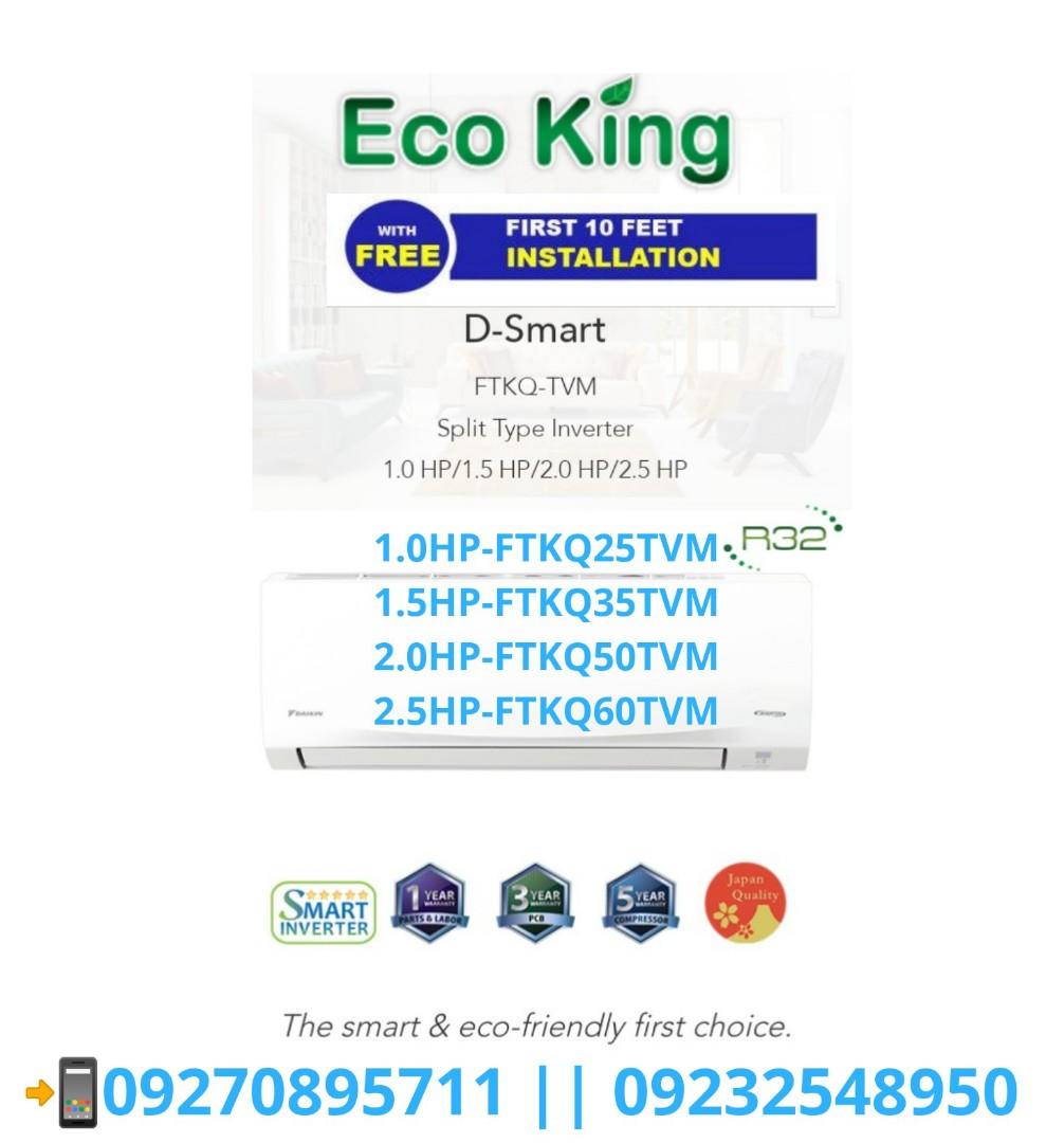 Free Installation New Daikin D Smart Inverter Split Type Aircon Tv Home Appliances Air Conditioning And Heating On Carousell