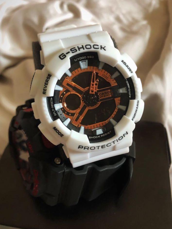 G shock watches clearance white and gold