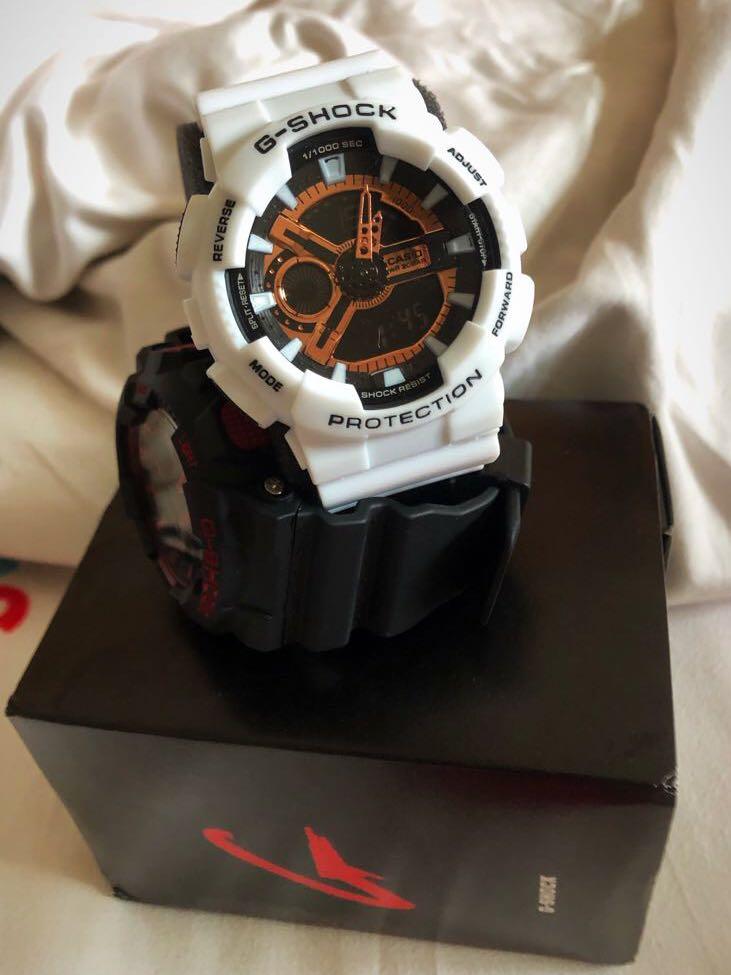 G shock watches discount white and black