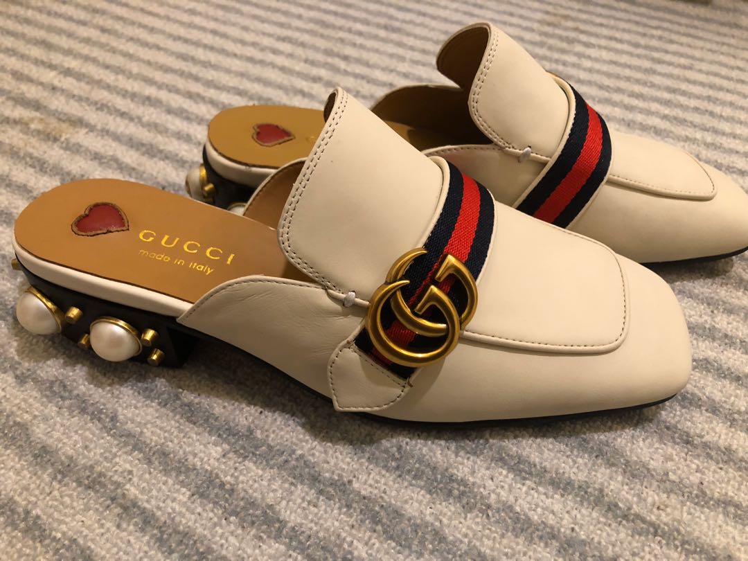 gucci pearl slippers