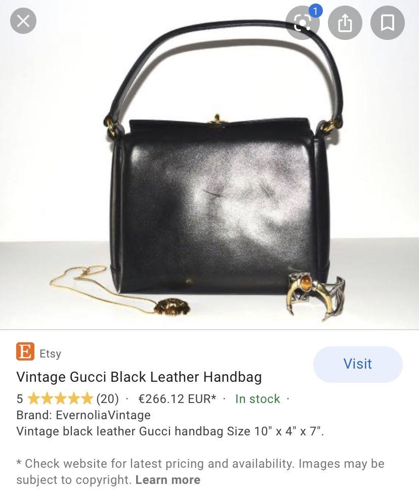 GUCCI black leather briefcase bag – Vintage Carwen