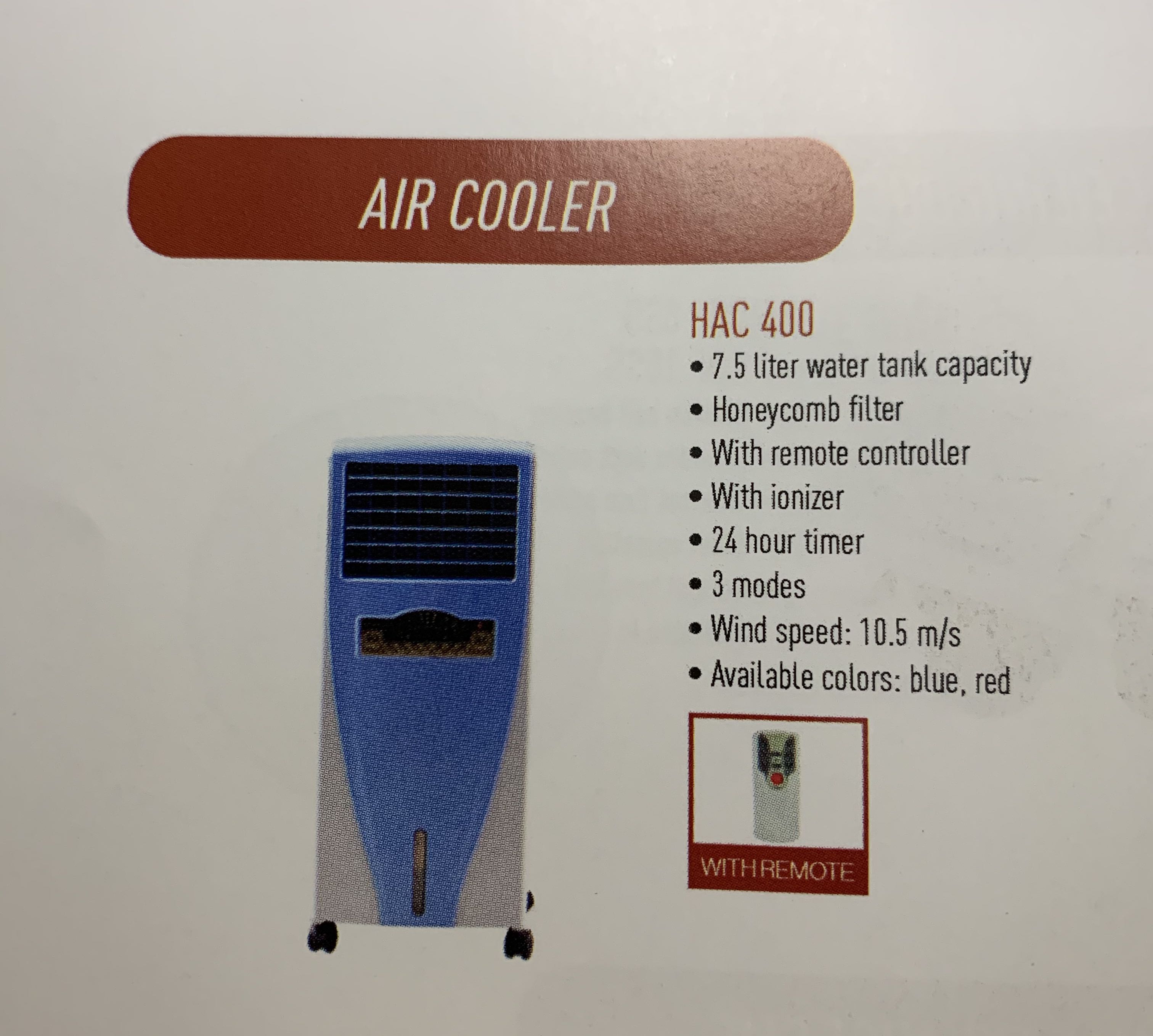 Hanabishi Air Cooler HAC 400, TV & Home Appliances, Air Conditioning